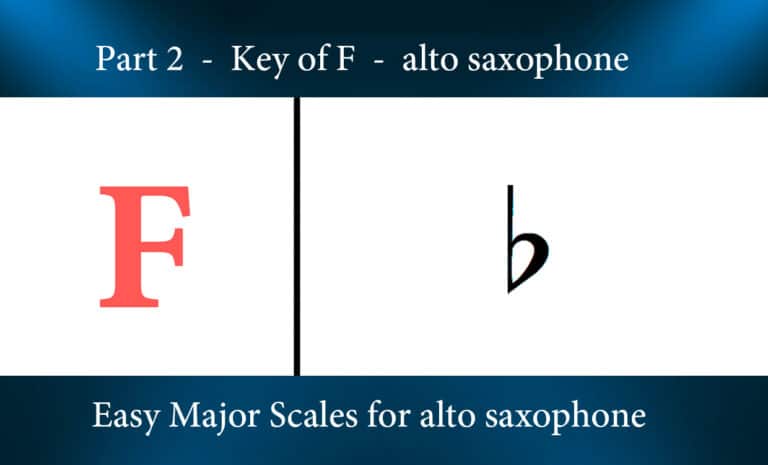 Easy Major Scales for alto saxophone – Part 2 – Key of F